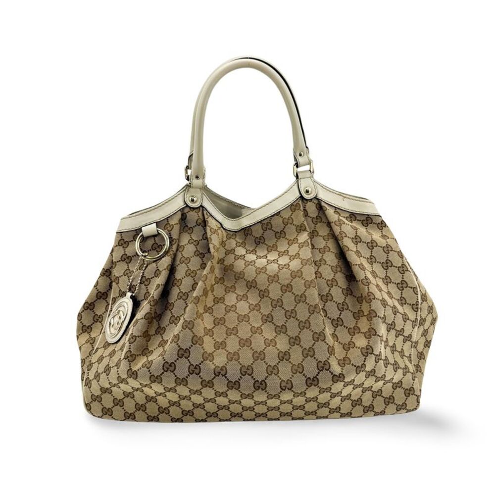 Gucci Sukey Tote Gg Canvas And Leather Brown Canvas Tote Bag Bag